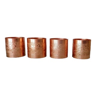 Vintage CopperCraft Nos Copper Napkin Rings Set of Four For Sale