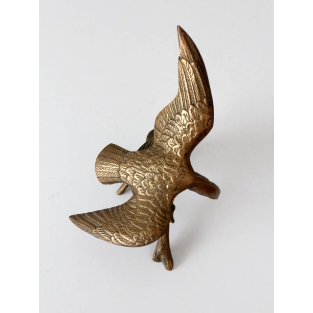 Mid-Century Brass Eagle Sculpture For Sale - Image 6 of 10