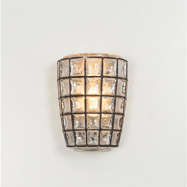Wall Lights in Iron & Glass attributed to Limburg, Germany, 1960s, Set of 2 For Sale - Image 9 of 11