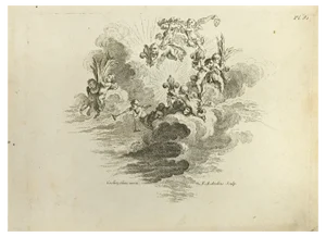 Nicholas Cochin, Angels, Etching, 1755