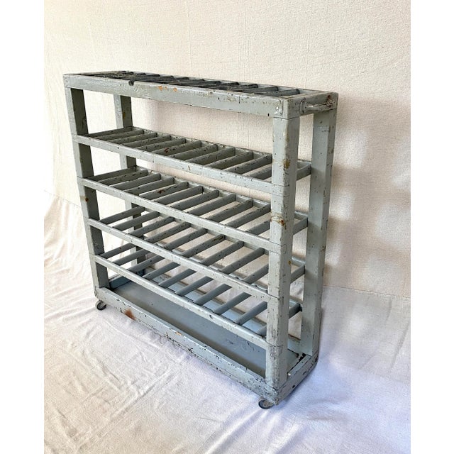Rustic European Vintage French Boulangerie Bakery Cart Rack For Sale - Image 3 of 12