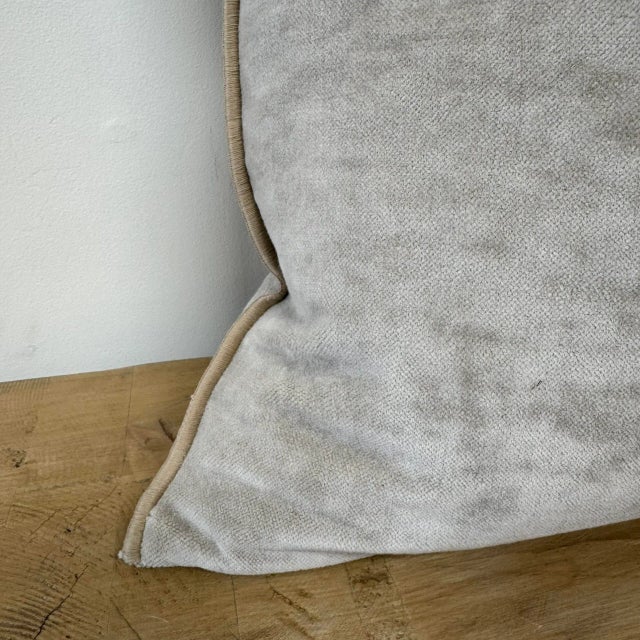 Not Yet Made - Made To Order European Vintage Style Ciment Velvet Accent Pillow With Down Insert For Sale - Image 5 of 6