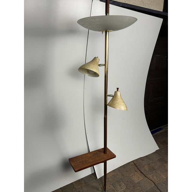 Mid 20th Century Vintage Mid-Century Modern 3-Light Tension Pole Lamp For Sale - Image 5 of 6