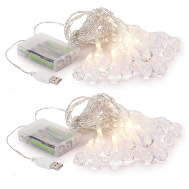 Contemporary LED Icicle Light Strand (Set of 2) For Sale - Image 3 of 3