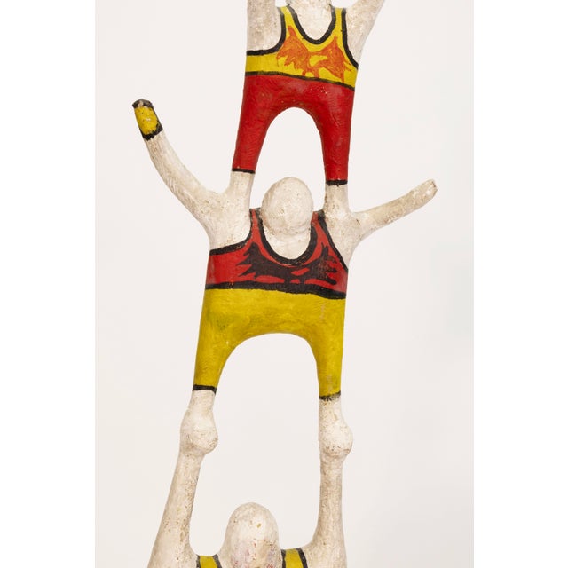 Vintage Mexican Folk Art - Lucha Libre Wrestlers Sculpture Hand-Painted Plaster For Sale In Detroit - Image 6 of 8