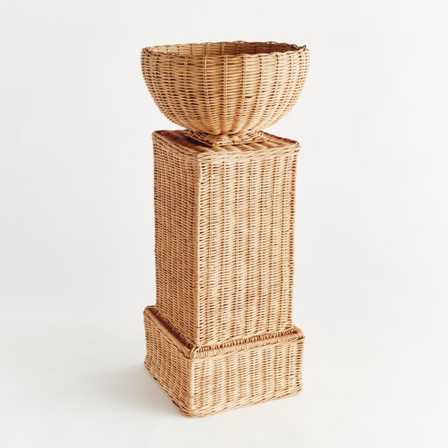 Doublewalled and scaled to impress, this nearly 30inch tall rattan woven pedestal is a real stunner. With beautiful...