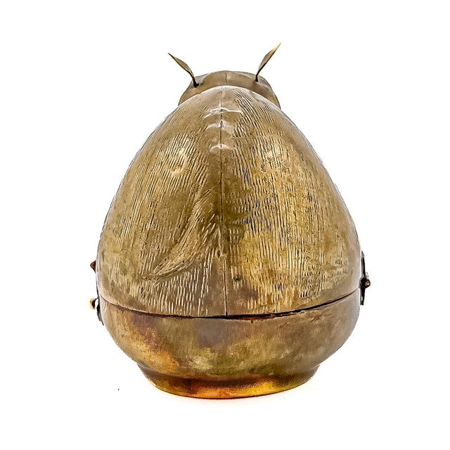 Metal Mid 20th Century Brass Figural Hippopotamus Box by Woco For Sale - Image 7 of 12
