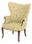 Chippendale Style Upholstered Wingback Armchair For Sale