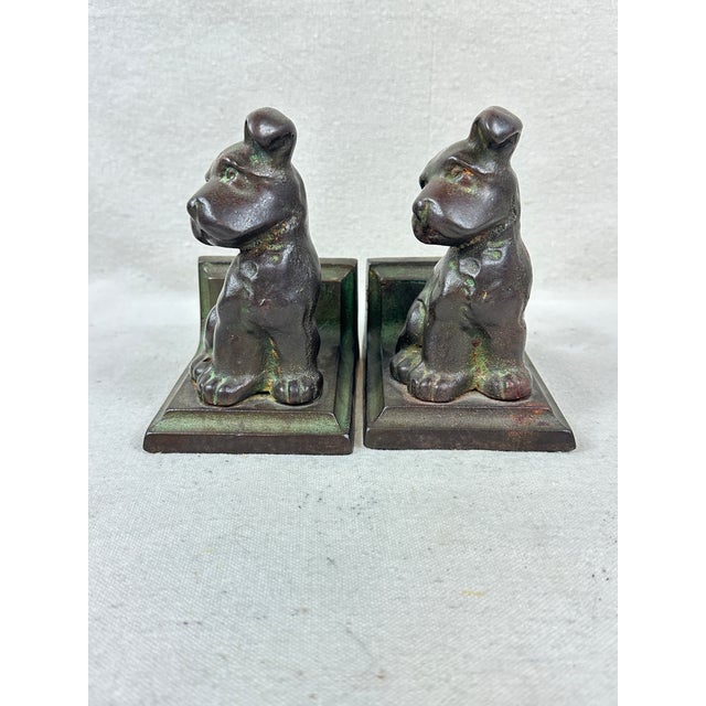 Vintage Cast Iron Terrier Bookends For Sale - Image 4 of 8