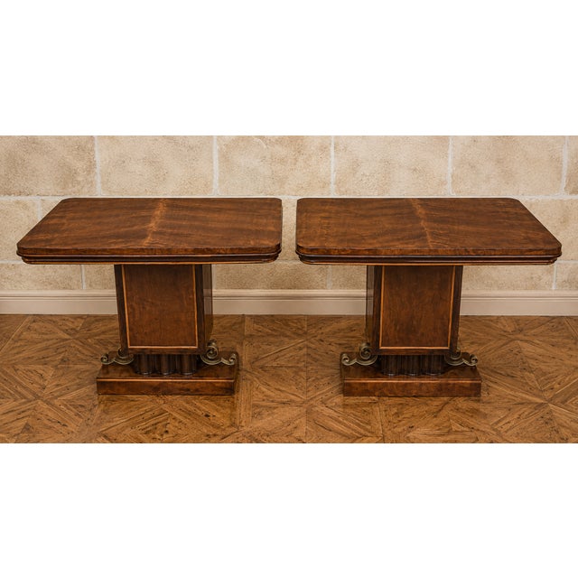 1930s Art Deco Console Tables in Mahogany and Lemonwood, 1930, Set of 2 For Sale - Image 5 of 5
