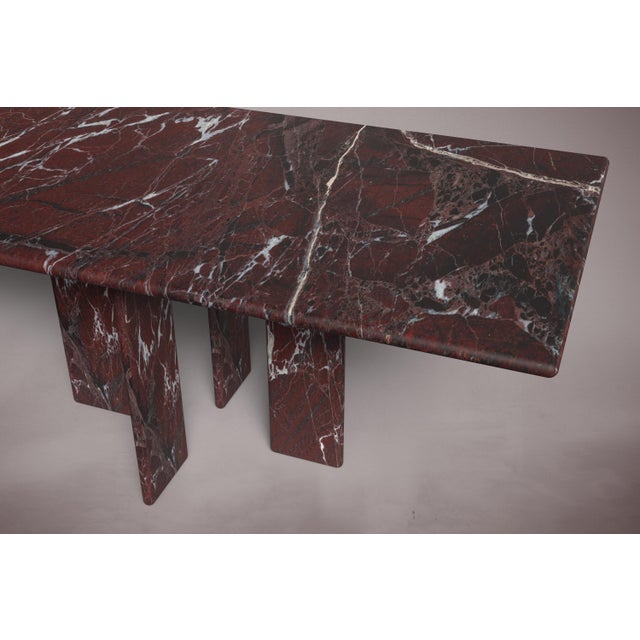 Not Yet Made - Made To Order Luna Rectangular Elazig Cherry Marble Dining Table 72" For Sale - Image 5 of 5