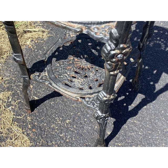 Antique French Victorian Cast Iron 3 Tier Plant Stand For Sale - Image 9 of 10