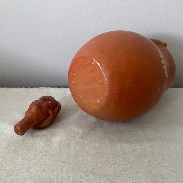 Vintage Brazilian Terra Cotta Woman Sculpture Jug For Sale - Image 10 of 10