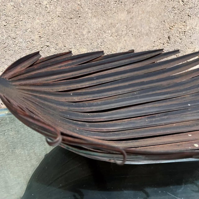 AMBIANIC presents Centerpiece Dish Silver Leaf Decorative Tray approximately 3.5 h x 10.25 x 22 Preowned vintage...