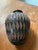 Earthenware Folk Pottery Green polished surface with textured adobe brown clay base. Has a Mod Geometric cut diamond...