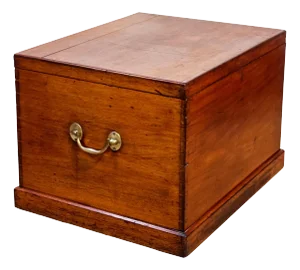 Large English Mahogany Silverware Flatware / Collectors Trunk Circa 1900