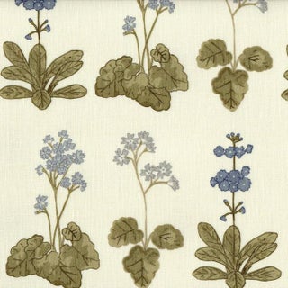 Lauren Servati Textiles, Primula Fabric in Blues For Sale