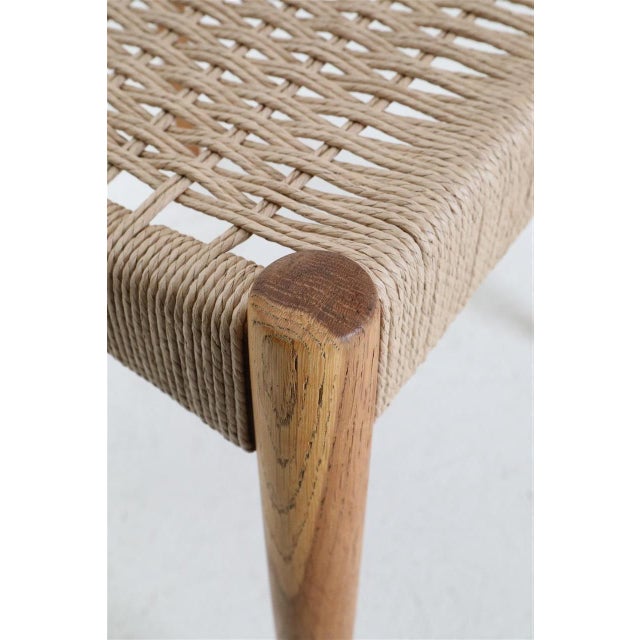 Danish Oak Chairs with Paper Cord by Arne Hovmand Olsen for Mogens Kold, 1970s, Set of 4 For Sale - Image 11 of 18