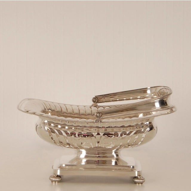 Barbour Silver Co. Antique Sterling Silver Basket Bread Pierced Empire Tableware Napoleonic Sterling Silver Hand Crafted Empire Museal Bread Basket Tariff Free Delivery For Sale - Image 4 of 13