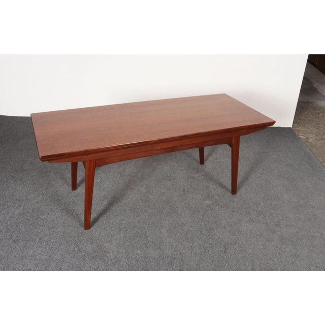 Danish Modern "Elevator" Metamorphic Coffee Table / Dining Table With Two Leaves For Sale - Image 12 of 18