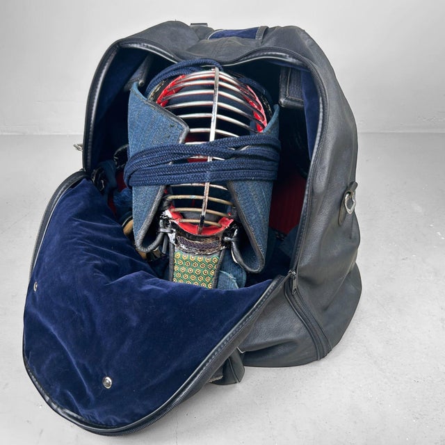 Vintage Indigo Kendo Bogu Set, 1970s, Set of 6 For Sale - Image 4 of 18