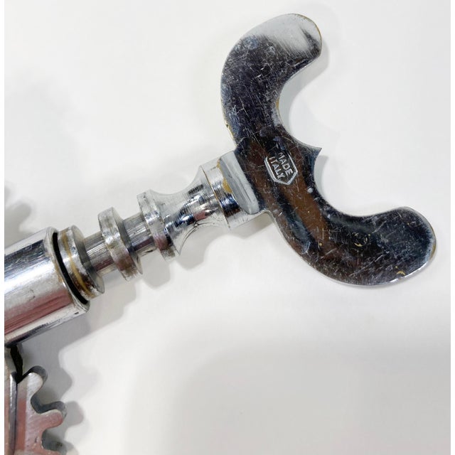 Vintage Italian Silverplate Cork Screw Bottle Opener For Sale In Kansas City - Image 6 of 6