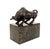 Art Deco Style Brown Patinated Bronze Bull Sculpture For Sale - Image 4 of 8