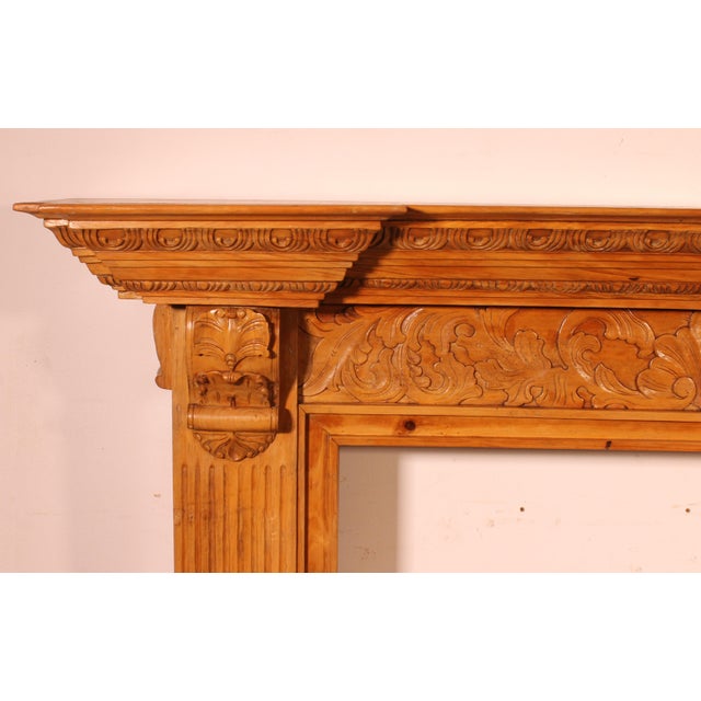 Transitional Style Beechwood Fireplace Mantel, 19th Century For Sale - Image 3 of 11