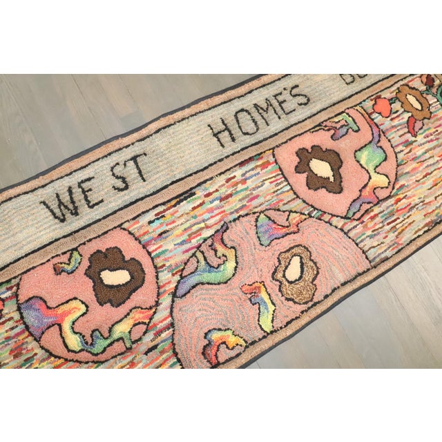 Textile Vintage American Hooked East West Runner - 2'2" x 6'10" For Sale - Image 7 of 9