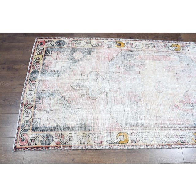 Textile 1970s Vintage Turkish Handmade Wool Cotton Runner Rug For Sale - Image 7 of 11