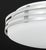 Italian Postmodern Flush Mount Ceiling Light, with opaque white glass shade and silver-tone three ring frame. 4.5" H x...