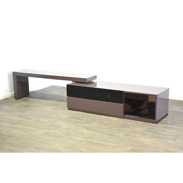 Roche Bobois 1980s Roche Bobois Swivel Tv Console Credenza For Sale - Image 4 of 11