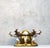 An exquisite vintage Italian Florentine lamp crafted from polished brass, gold-plated metal leaf and delicate hand-...