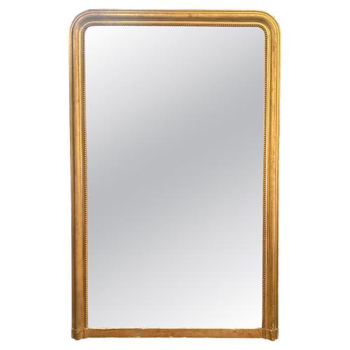 Tall Antique French Louis Philippe Gilt Domed Top Mirror, 1840 For Sale - Image 10 of 10