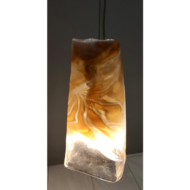 Vintage Orange Murano Glass and Brass Pendant from La Murrina, 1970s For Sale - Image 6 of 18