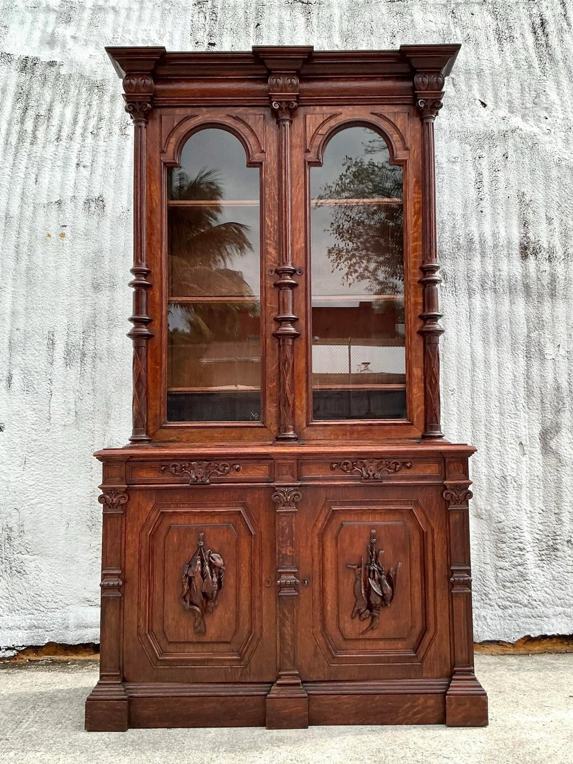 Vintage Boho Black Forest Monumental Carved Cabinet — additional photo 3