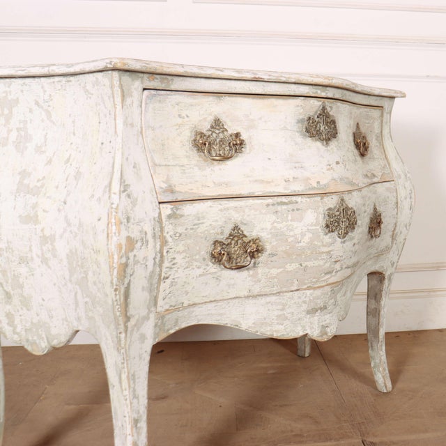 Wood French Painted Two Drawer Commode, 1890s For Sale - Image 7 of 12