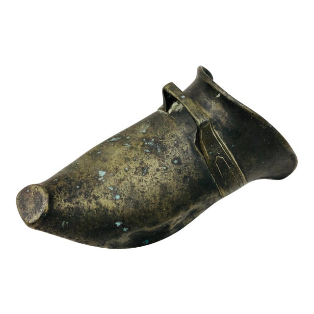 Antique Brass Slipper For Sale