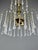 20th Century Gilt Brass Chandelier with Glass Pendants For Sale - Image 6 of 9