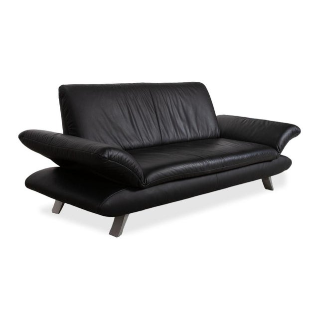 Modern Black Leather Rossini Sofa with Manual Function from Koinor For Sale - Image 3 of 15