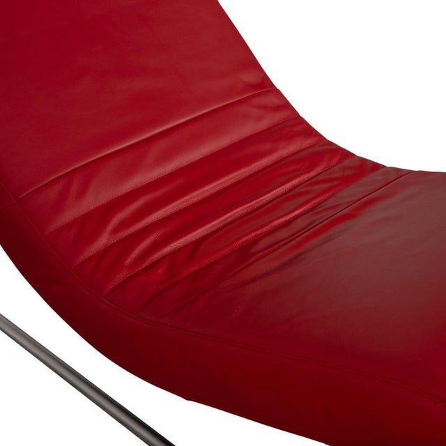 Animal Skin Leather Lounger 680 Red Manual Function from Rolf Benz For Sale - Image 7 of 16
