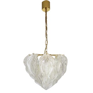 Italian Artischoken Hanging Lamp in Brass and Murano Glass from Novaresi, 1970s For Sale