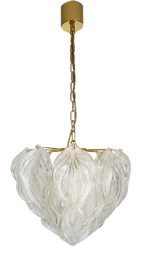 Italian Artischoken Hanging Lamp in Brass and Murano Glass from Novaresi, 1970s