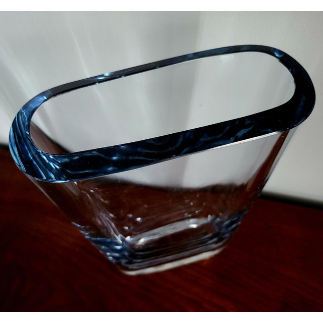 Blue Mid-Century Modern Ice-Blue Art Glass Vases from Strömbergshyttan, 1960s, Set of 2 For Sale - Image 8 of 13