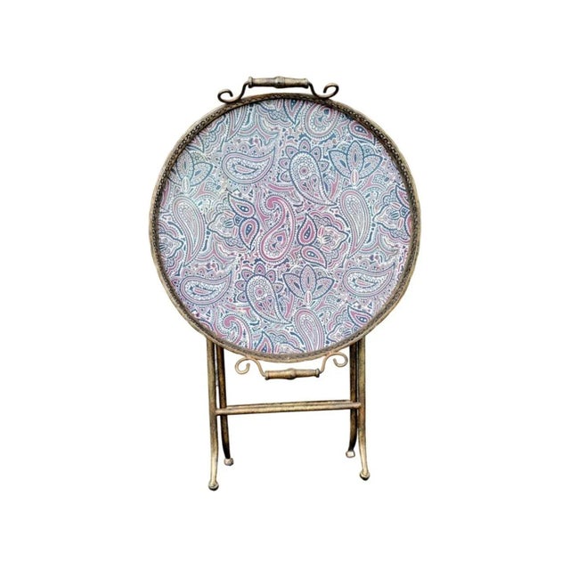 Brass, Copper and Iron Folding Galleried Tray Table For Sale - Image 4 of 7