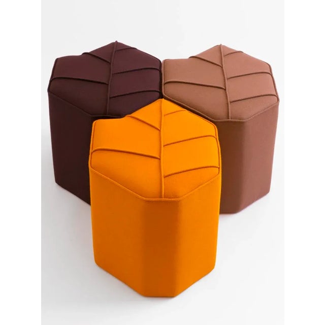 The multi-awarded Leaf Seat designed by Nicolette de Waart is a unique pouf based on stylized leaves, artisanal produced...