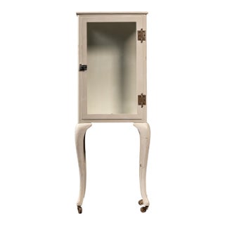 Antique Dental Cabinet With Cabriole Legs in White For Sale