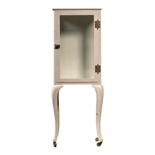 Antique Dental Cabinet With Cabriole Legs in White For Sale