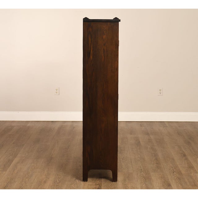 Antique Mission Oak Arts And Crafts Two Door Bookcase For Sale - Image 15 of 18