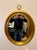 Vintage Oval Italian Giltwood Mirror With Brass Loop Finial For Sale - Image 10 of 11